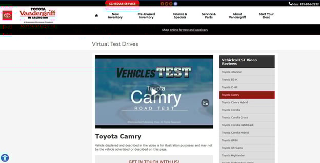 Honda, Toyota video reviews a substitute for test drives