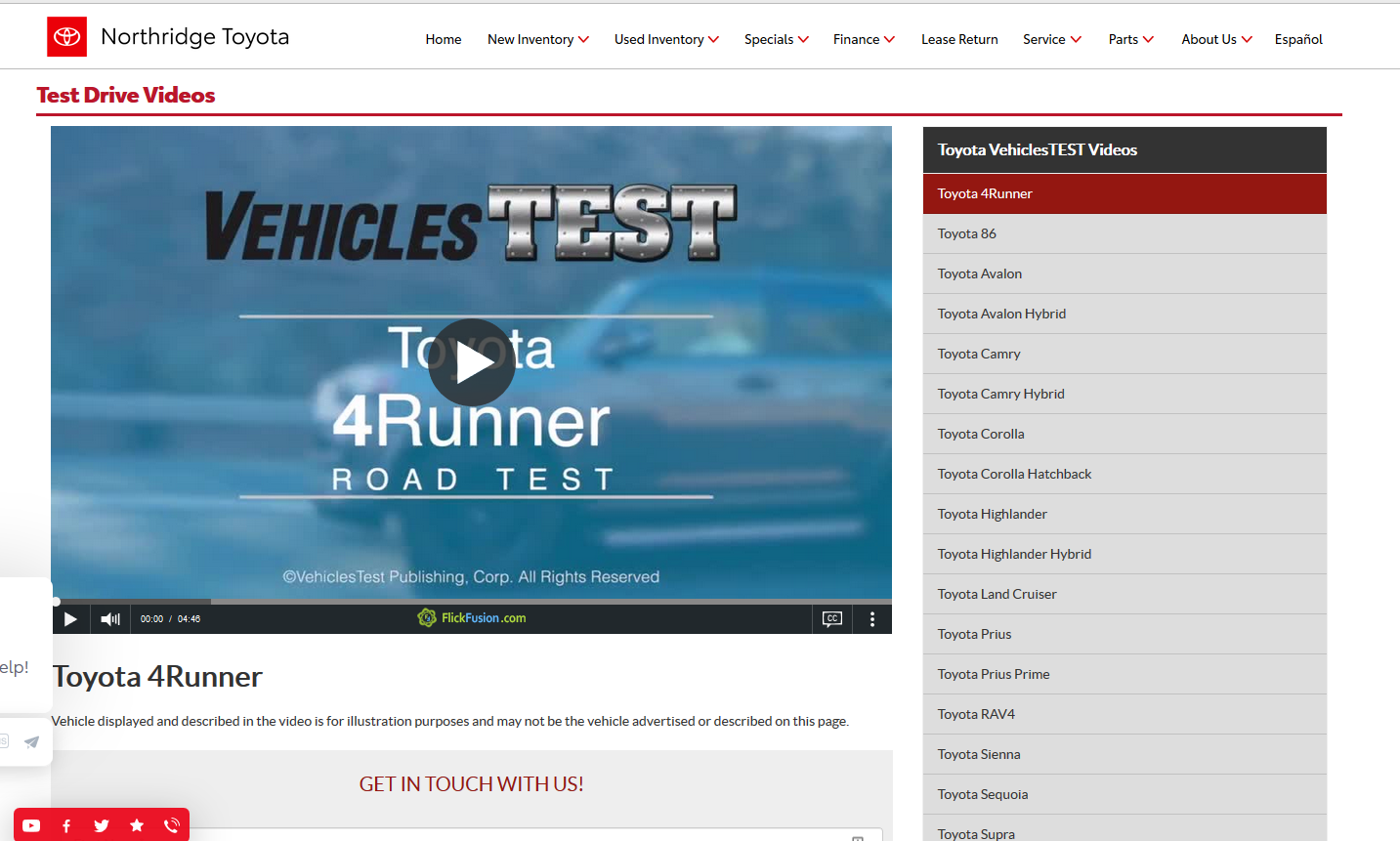 Test Drive Videos Page--Northridge Toyota